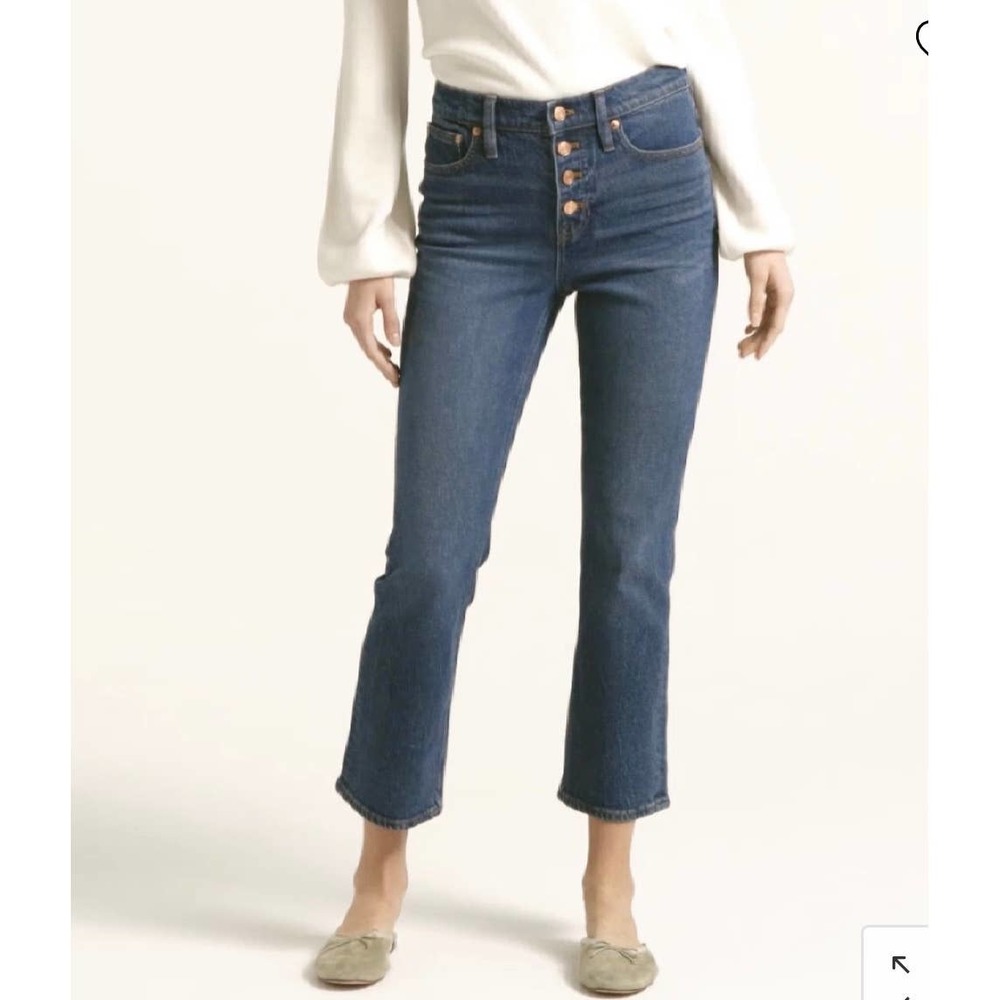 J.Crew 10" Demi-Boot Crop Jean In Stone  Street Wash Size 30